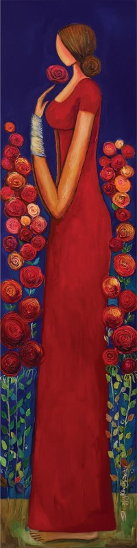 Shazly Khan, Epic Journey Of A Woman, 18 x 72 Inch, Acrylic on Canvas, Figurative Paintings, AC-SZK-122